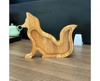 Piggy Bank Burr Free Visible Window Animal Shape Wooden Cat Dinosaur Money Box Crafts Ornament for Nursery