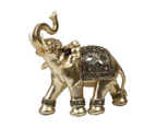 Eye-catching Elephant Figurine Fine Symbol Resin Elegant Elephant Trunk Sculpture for Home-Golden S