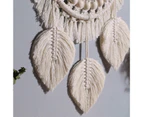 Wall Mirror Hanging Vintage Acrylic Macrame Fringe Hand Knitting Mirror for Living Room-Style 1