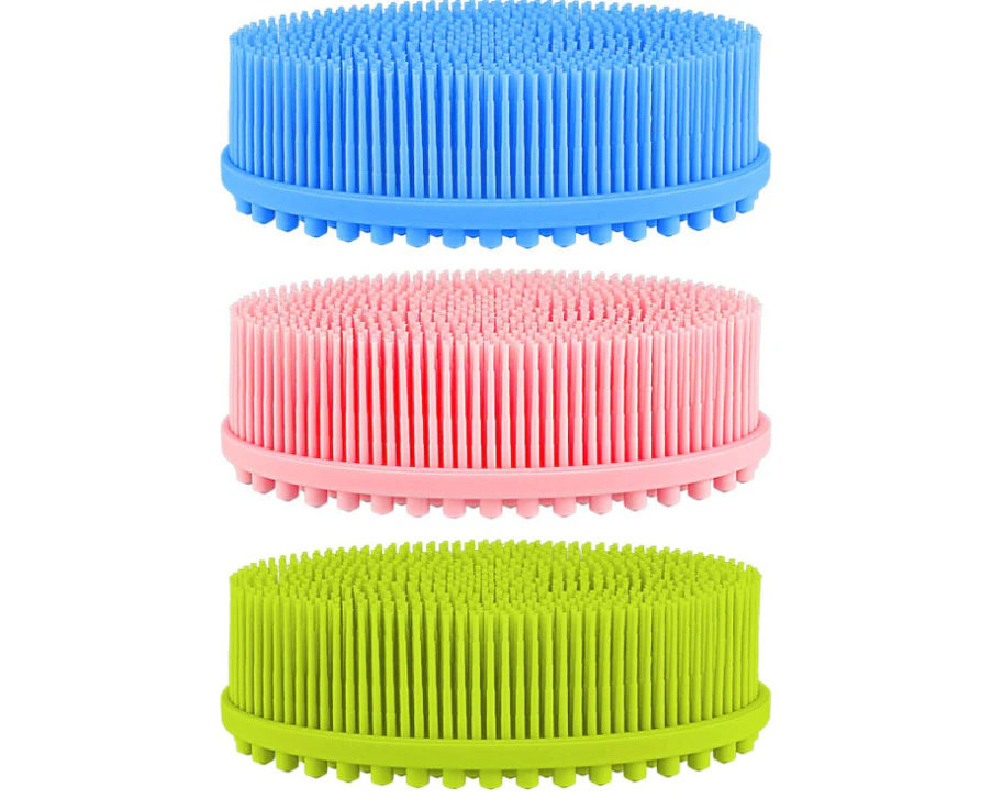 3 Pieces of Silicone Body Scrub Brush for Skin Exfoliation, Easy To Clean, $3 Piece of Silicone Bath Brush, Soft Baby Massage Brush, $3 Piece of