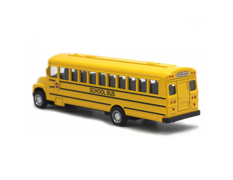 Alloy Pull Back School Bus Model Collection Vehicle Children Car Toy Decor Gift