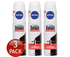 3 x Nivea Black & White Max Protection Anti-perspirant Aerosol Deodorant 250mL