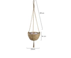 Straw Woven Basket Portable Suspended Wall Hanging Flower Plant Suspension Basket for Balcony