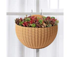 Flower Pot Exquisite Wall-mounted Plastic Wall Hanging Basket Flowerpot for Garden-Khaki
