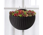 Flower Pot Exquisite Wall-mounted Plastic Wall Hanging Basket Flowerpot for Garden-Black