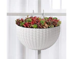 Flower Pot Exquisite Wall-mounted Plastic Wall Hanging Basket Flowerpot for Garden-White