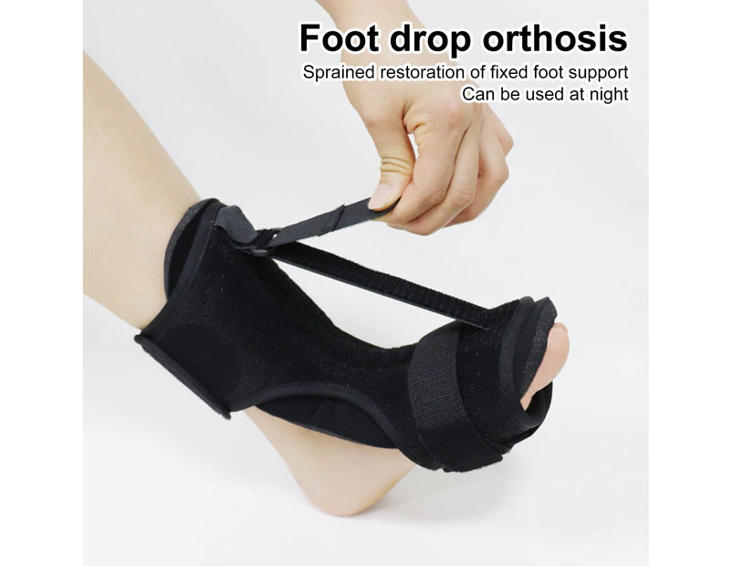 Foot Brace Plantar Fasciitis Support Foot Drop Orthosis Adjustable Night Plantar Splint Ankle Stabilizer Foot Care Black