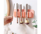 Wall-mounted Makeup Brush Holder with Suction Silicone Air Drying Makeup Brush Rack Beauty Tools-Fleshcolor
