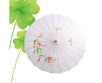 Silk Wooden Parasol Umbrella Chinese Japanese Style Craft Umbrella Prop For Bride Bridemaid (white)