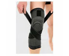 3D Nylon Weaving Knee Brace Support - Black + Black L