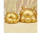 Sleeping Pig Piggy Bank Children Money Saving Deposit Box Desktop Ornament Gift-Pink L