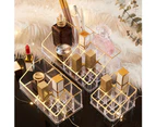 Transparent Multi Grids Makeup Storage Holder Box Desktop Cosmetics Organizer-Transparent