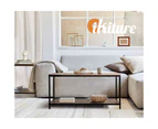 Oikiture Coffee Table Side Table Storage Rack Shelf 2-Tier Industrial Furniture