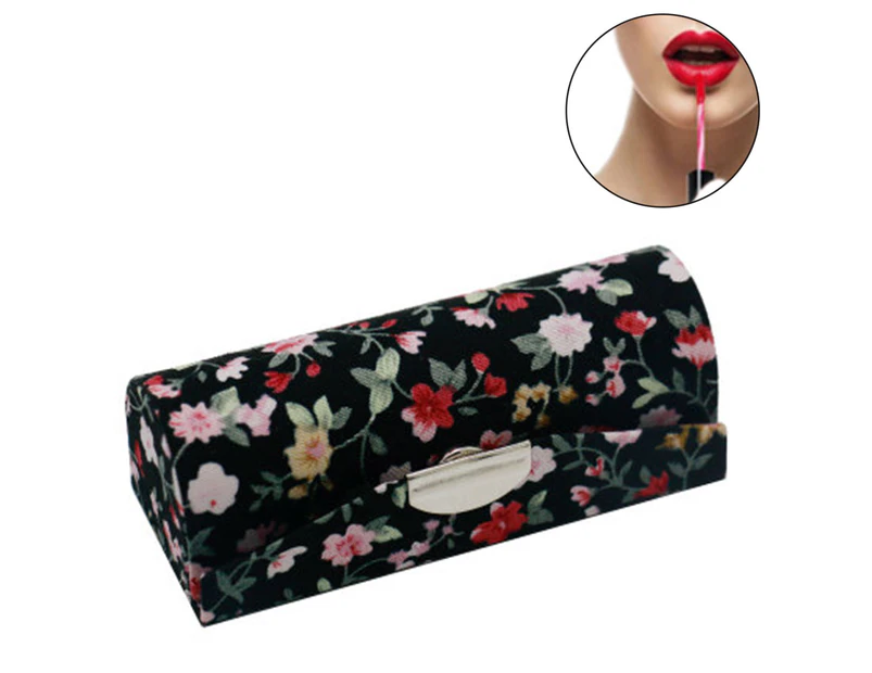 Lipstick Case Holder,  4 Pcs Ladies Floral Lipstick Case Holder with Mirror, Cosmetic Storage Kit Makeup Travel Cases
