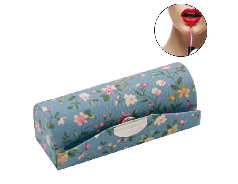 Lipstick Case Holder,  4 Pcs Ladies Floral Lipstick Case Holder with Mirror, Cosmetic Storage Kit Makeup Travel Cases