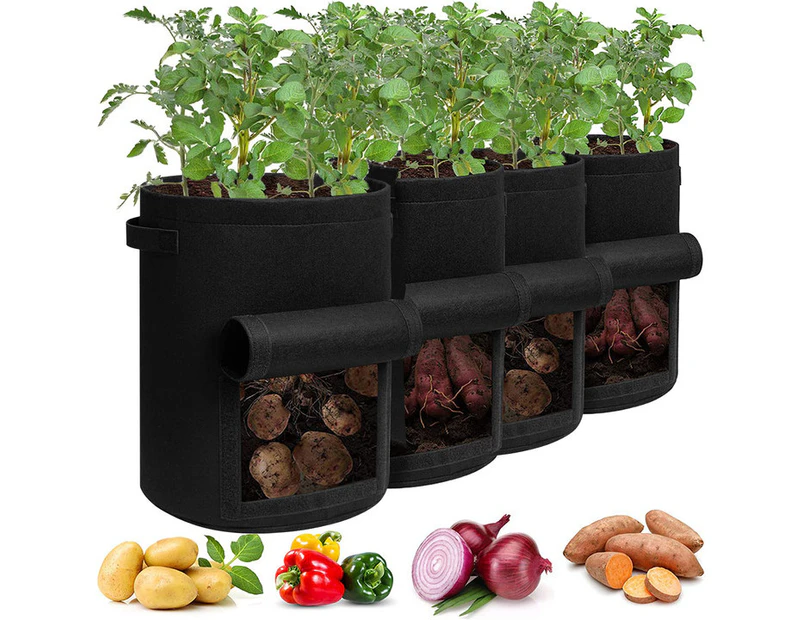 7/10 Gallon Plant Grow Bags Thickened Nonwoven Fabric Pots Container with  Handle