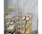 SOGA 5 Tier Gold Plated Metal Shoe Organizer Space Saving Portable Footwear Storage Shelf