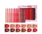 12Pcs/Set 1g Lipstick Pen Smooth Rotatable Dual-use Universal Long Lasting Makeup Tool Non-greasy Paste 12 Color Lip Liner Pen for Party