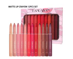 12Pcs/Set 1g Lipstick Pen Smooth Rotatable Dual-use Universal Long Lasting Makeup Tool Non-greasy Paste 12 Color Lip Liner Pen for Party