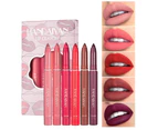 6Pcs/Set Lipstick Rotatable Matte Non-Pungent Not Greasy Non-irritating Beautifully High Concentrated Brighten Complexion Lip Pencil for Female