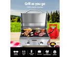 Grillz Portable Gas BBQ Grill 2 Burners with Double Sided Plate