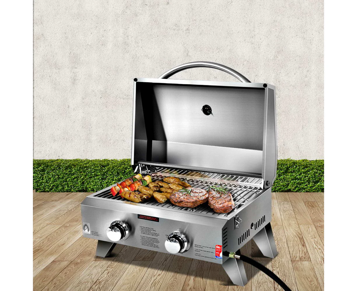 Grillz Portable Gas BBQ Grill 2 Burners