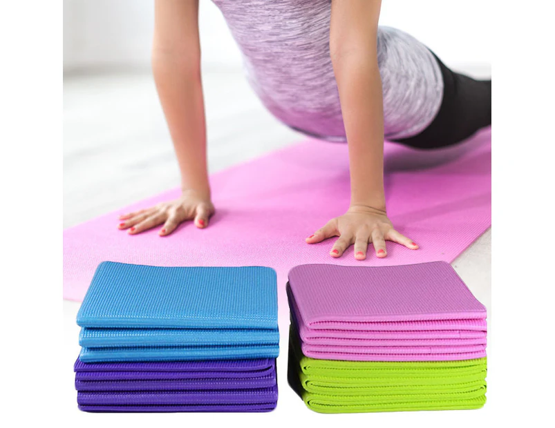 Fulllucky Portable 4mm Thick Anti-slip PVC Gym Home Fitness Exercise Pad Yoga Pilates Mat - Purple
