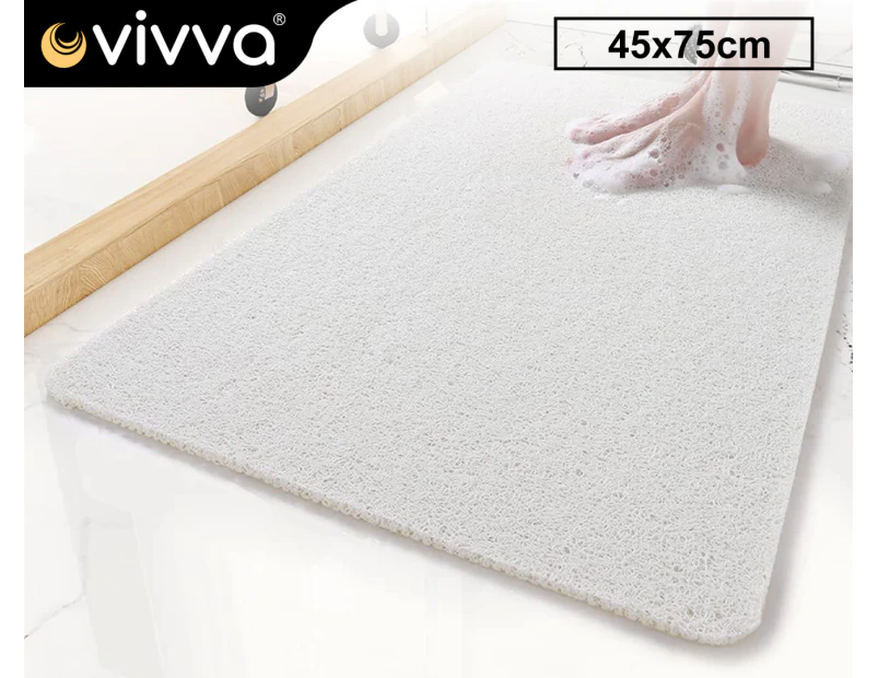 Vivva 1pcs Shower Bath Mats PVC Non-Slip 45x75cm - White