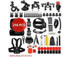 216pcs GoPro Accessories Pack Case Floating Monopod Chest Head Hero 8 7 6 5 4 3+
