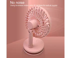 1 Set 500mAh USB Rechargeable 3 Speeds Desk Fan Non-slip Stable Base Easy to Carry Fast Cooling Ultra Quiet Mini Fan for Office - Pink