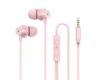 3.5mm Wired Earbuds Intelligent Noise Reduction HD-compatible Calling Stereo Safe Phone Call Change Songs Dynamic Music Wired Headset Cellphone Accessories - Pink