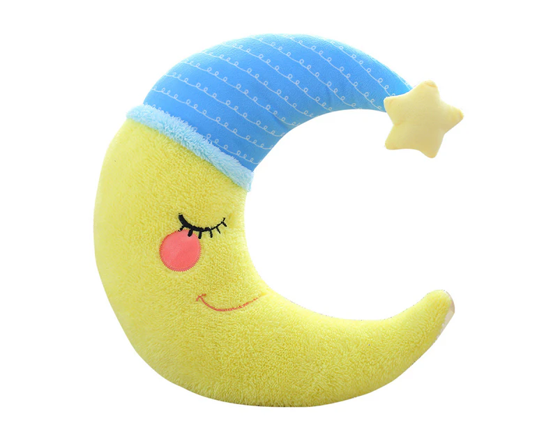 Plush Pillow Soft Cute Fully Stuffed Cozy Touch Sleeping Accompany Cartoon Doll Sofa Ornament Cartoon Moon Doll Throw Pillow Plush Toy Birthday Gift - Yellow