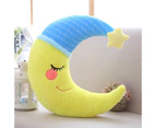 Plush Pillow Soft Cute Fully Stuffed Cozy Touch Sleeping Accompany Cartoon Doll Sofa Ornament Cartoon Moon Doll Throw Pillow Plush Toy Birthday Gift - Yellow