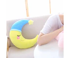 Plush Pillow Soft Cute Fully Stuffed Cozy Touch Sleeping Accompany Cartoon Doll Sofa Ornament Cartoon Moon Doll Throw Pillow Plush Toy Birthday Gift - Yellow