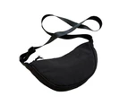 Shoulder Bag Adjustable Zipper Large Capacity Female Portable Multipurpose Underarm Handbag for Travel - Black