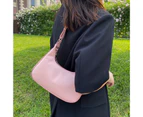 Underarm Handbag Moon Shape Large Capacity Faux Leather Multipurpose Single Shoulder Strap Bag for Party Gathering Wedding Banquet - Pink