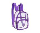 Student Backpack Transparent See Through Large Capacity PVC Soft Strap Sports Backpack for School Outdoor - Purple