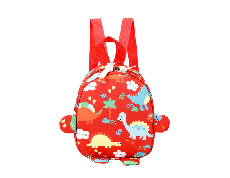 Kids Backpack Dinosaur Adjustable Straps Large Capacity Boys Girls Cartoon Rucksack Bookbag for School - Red