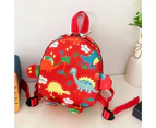 Kids Backpack Dinosaur Adjustable Straps Large Capacity Boys Girls Cartoon Rucksack Bookbag for School - Red