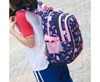 Student Backpack Bow Print Waterproof Smooth Zipper Bookbag Handbag Pencil Bag for Primary School Students - I