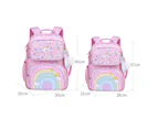1-3 Grades Students Backpack Rainbow Waterproof Oxford Cloth Large Capacity Bookbag for Primary School Students - A