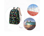3Pcs/Set Kids Backpack Dinosaur Pattern Adjustable Straps Cartoon Bookbag Lunch Pen Bag for Primary School Students - Black