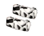 1 Pair Faux Fur Socks Tie Dye Anti-cold Soft  Attractive Keep Warm Delicate Leg Warmers for Stage Performance - Black White