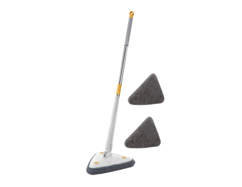 Cleaning Mop 360 Degree Rotatable Effective Decontamination Protect Hands Dense Microfiber Cloth Telescopic Household Extended Triangle Mop for Home - White C