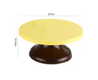 Revolving Cake Stand Stable Base Flexible Low Noise Non-slip DIY Baking 10.6-inch Rotating Cake Turntable Cupcake Decorating Supplies for Home - Yellow