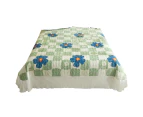 Bed Cover No Pilling Delicate Milk Velvet Autumn Winter Bedroom Warm Fleece Double Bed Bedspread for Daily Use - B Green