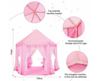 Kids Fairy Princess Castle Play Tent Pink House Hexagon Toy Pop Up Tent Indoor