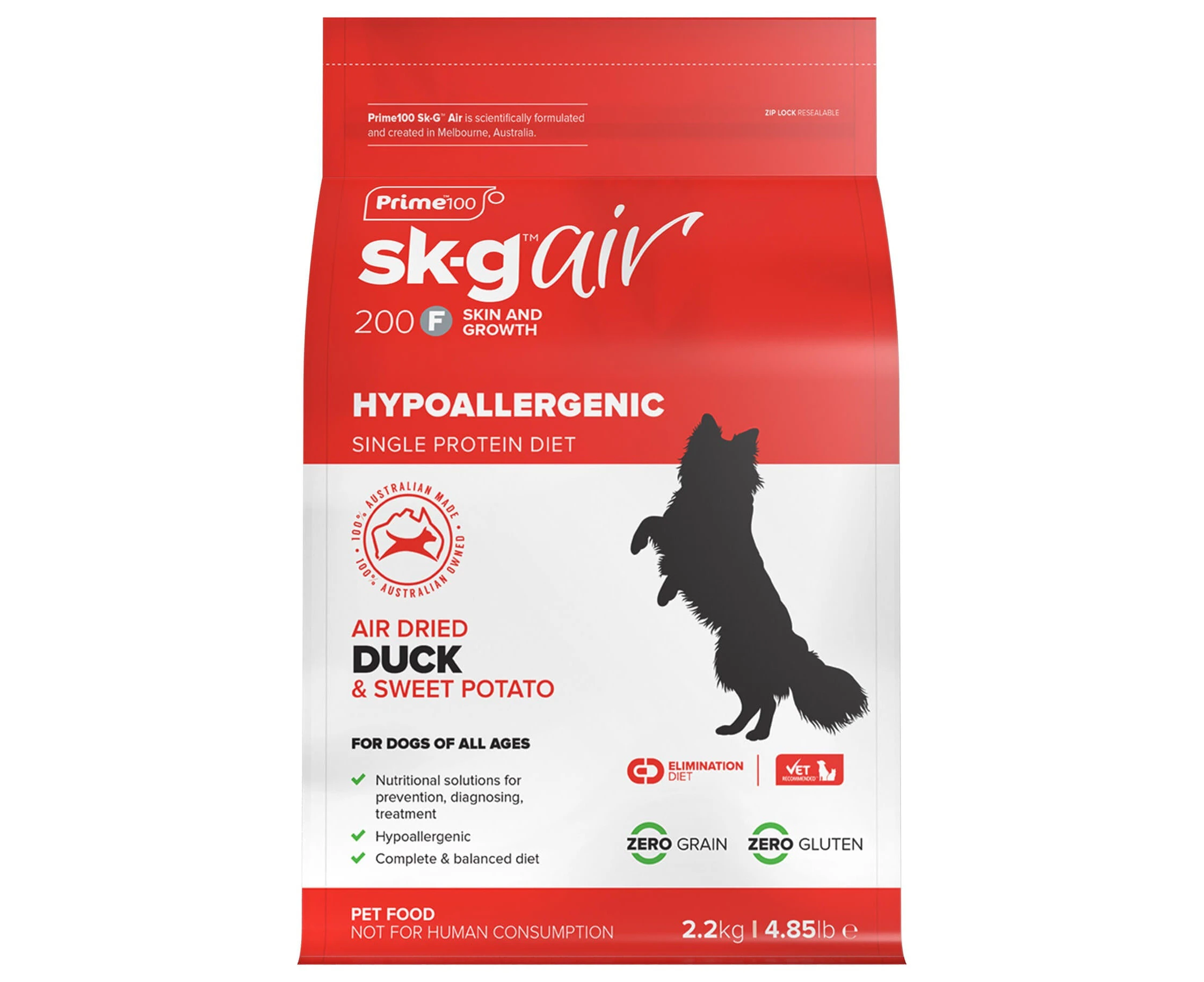 Prime100 SKG Air Dried Duck and Sweet Potato Dry Dog Food