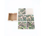 6x Grean Leaf Coaster Set 10x10cm Design 1 - Natural