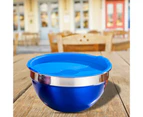 Salad Bowl Anti-rust Sturdy Washable Round Bowl with Plastic Cap Salad Fruit Pan for Home- M